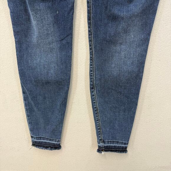 Spanx Jean Women's M (10-12) Blue Ankle Skinny Raw Hem High Rise Stretch - Picture 4 of 12